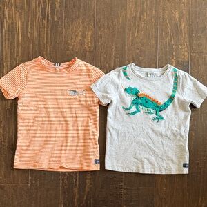 Joules Striped Orange and Gray Chameleon Kids T-Shirts
